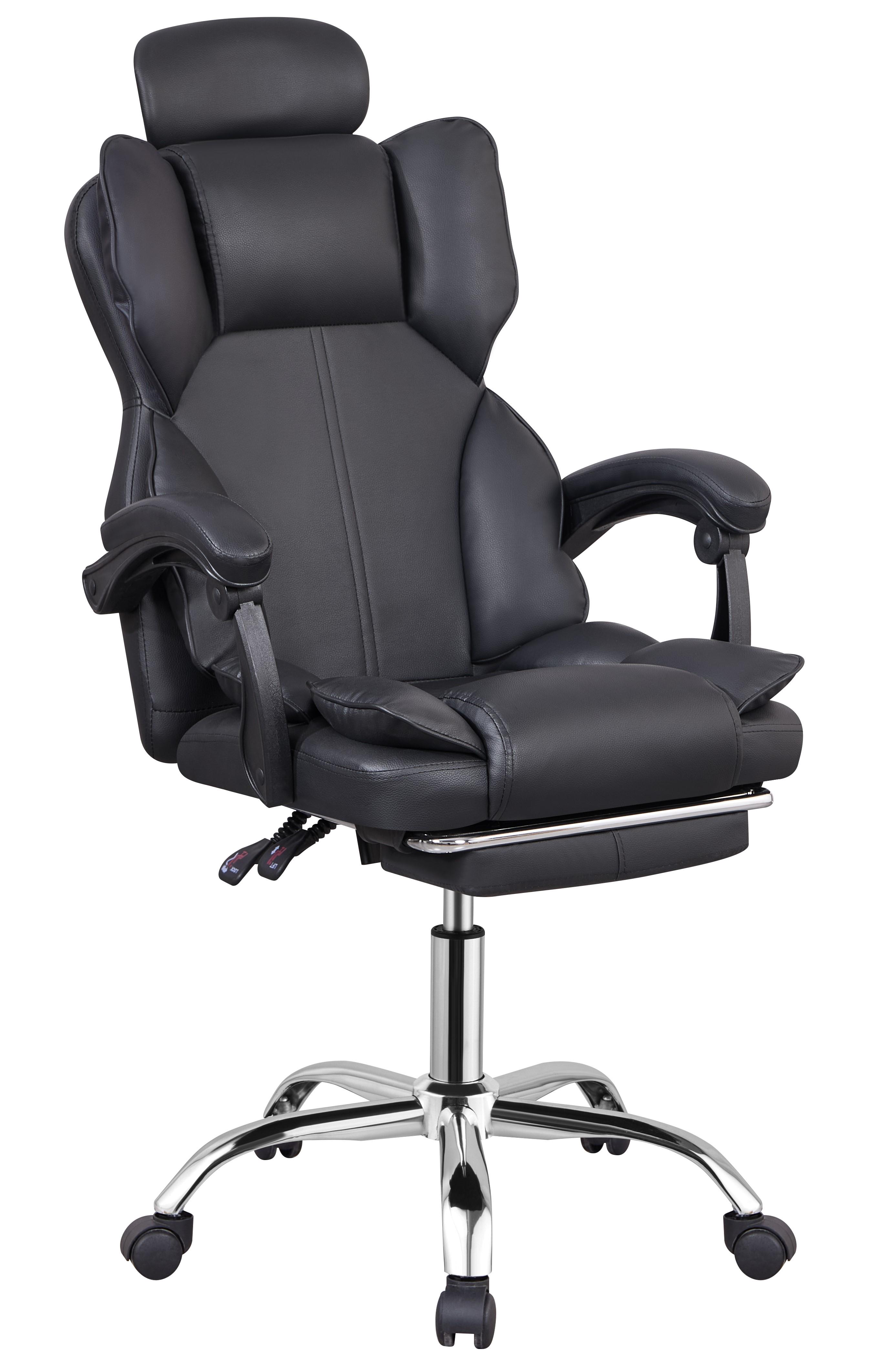 Крісло офісне Bonro B-058 з підставкою для ніг Чорний (7062)