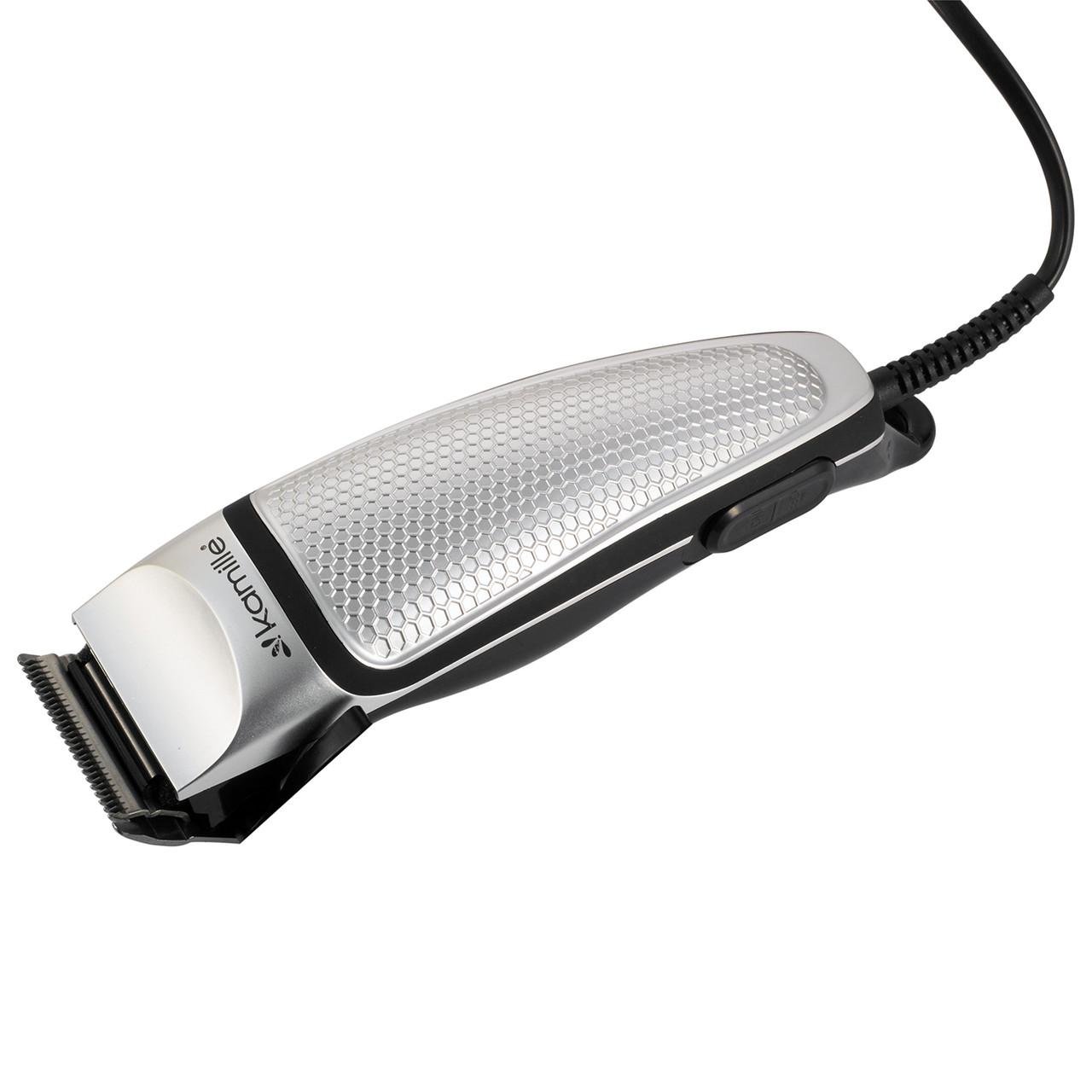 Машинка электрическая для стрижки волос Kamille 6801 проводная 240 W с 4-мя насадками Черно-серый (124-84-6801)