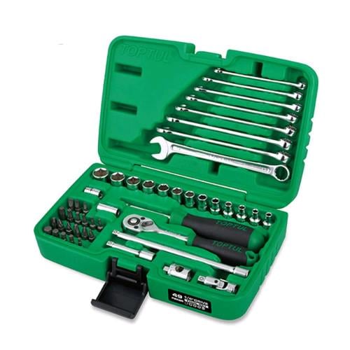 Набор инструментов Toptul GCAI4901 автомобильный с ключами 1/4″ 49 шт. в кейсе (106-112-GCAI4901)