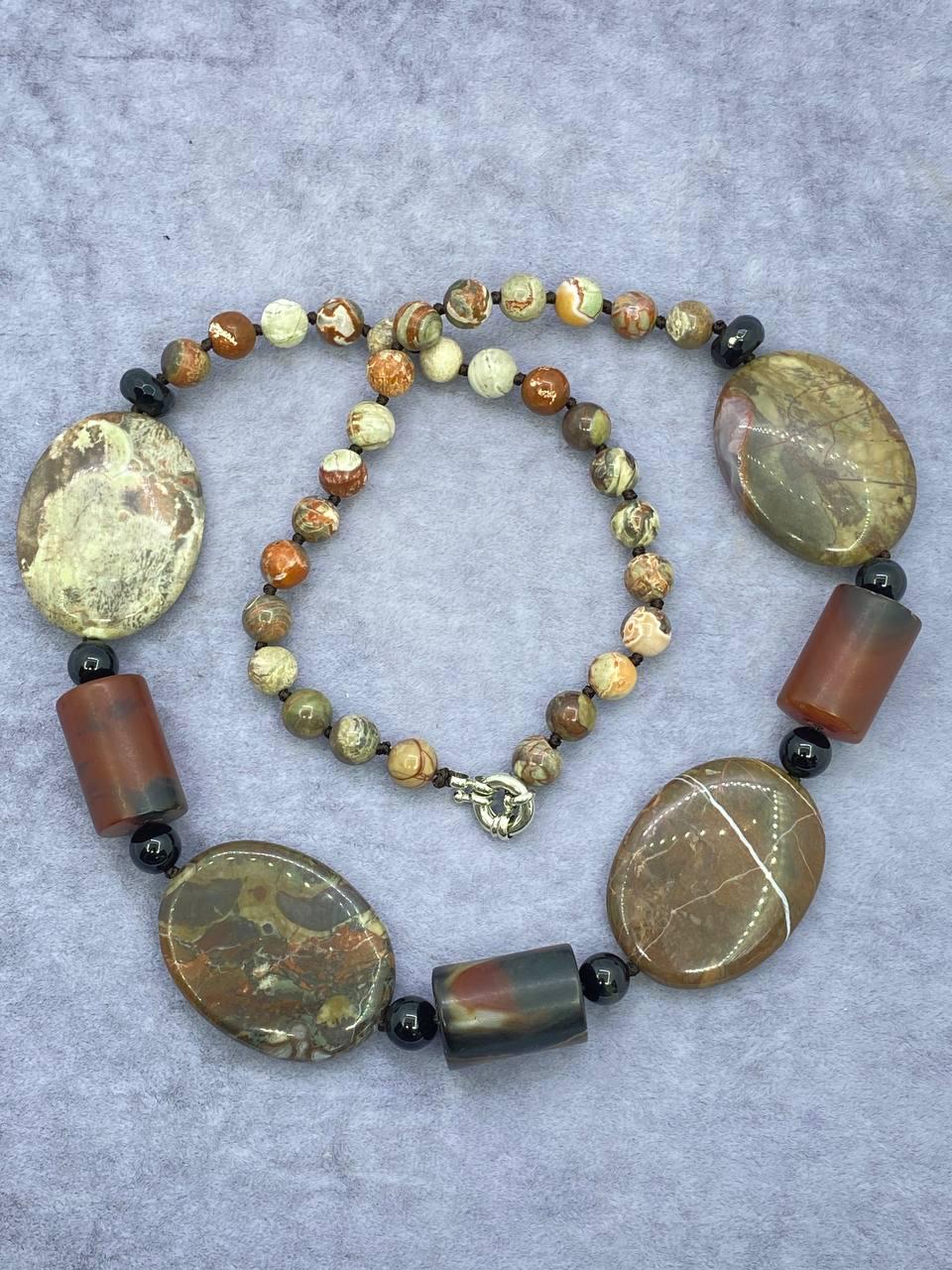 Бусы яшма 61 см Зеленый (675)