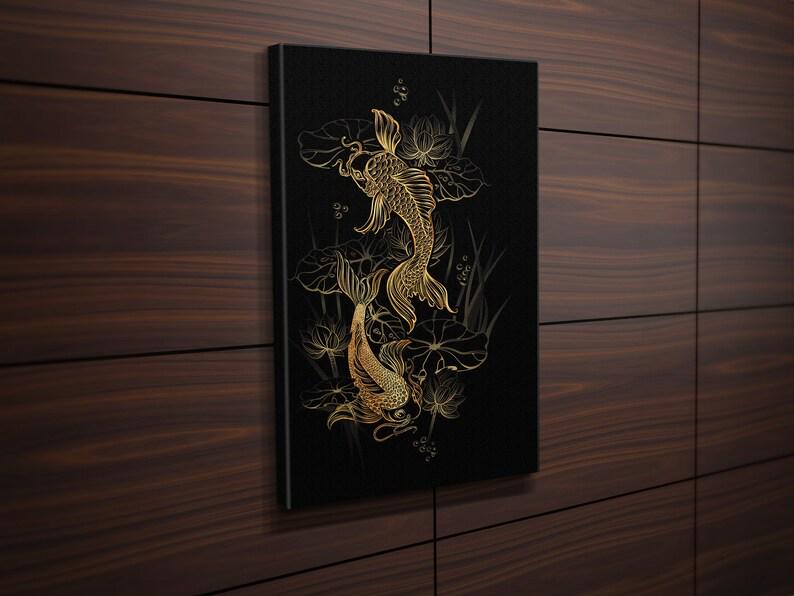 Картина для интерьера Золотые японские рыбы 120x80 см (458