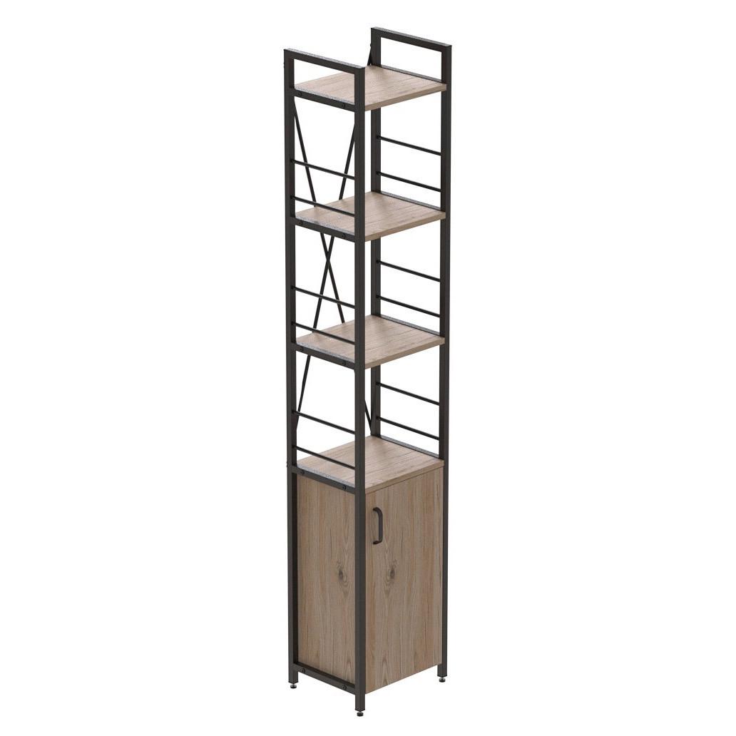 Этажерка Ferrum-decor 4/34 Конект с тумбой 179x34x28 см Черный/Сан-Марино (FRD-104464)