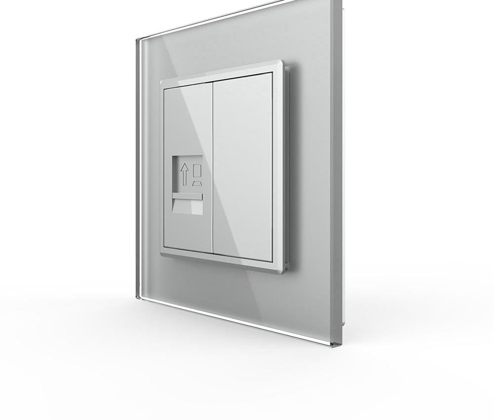 Розетка комп’ютерна LIVOLO RJ-45 LIVOLO дизайнерська настінна скляна рамка Сірий (VL-C7FCCP/FCMB-2IP) Розетка комп’ютерна LIVOLO RJ-45 LIVOLO дизайнерська настінна скляна рамка Сірий (VL-C7FCCP/FCMB-2IP)