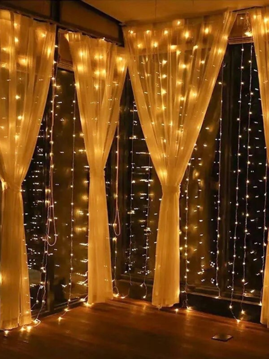 Штора-гірлянда на вікно новорічна світлодіодна Білий теплий (30307091) - фото 12 Штора-гірлянда на вікно новорічна світлодіодна Білий теплий (30307091) - фото 12