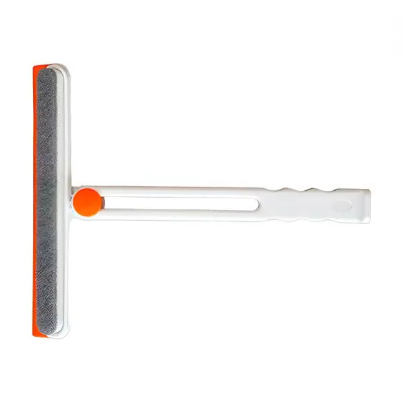 Скребок водозганя для миття скла складаний з абразивною губкою та гумовим лезом Помаранчевий (HP-35015-27O)