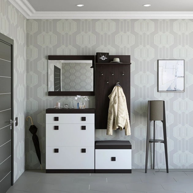 Прихожая Эверест Соната-5 комплект Венге/Белый (ЕВ20589)