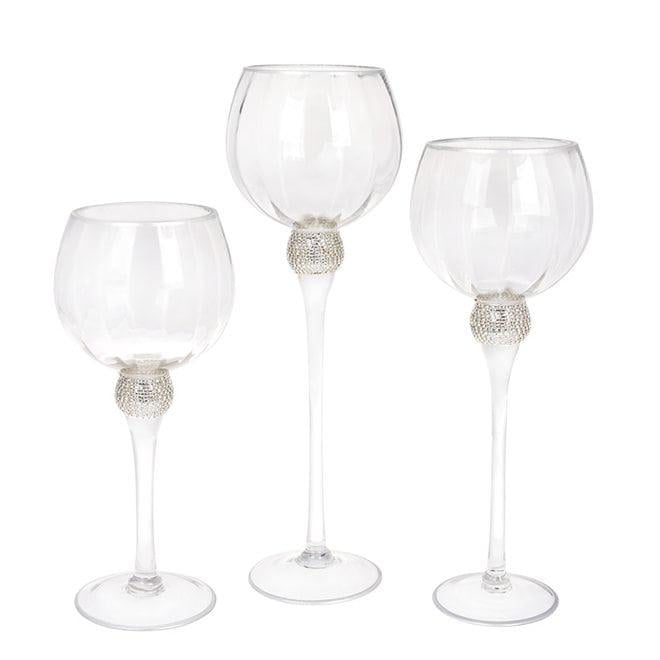 Набор стеклянных подсвечников Flora 3 шт. (32090) Набор стеклянных подсвечников Flora 3 шт. (32090)