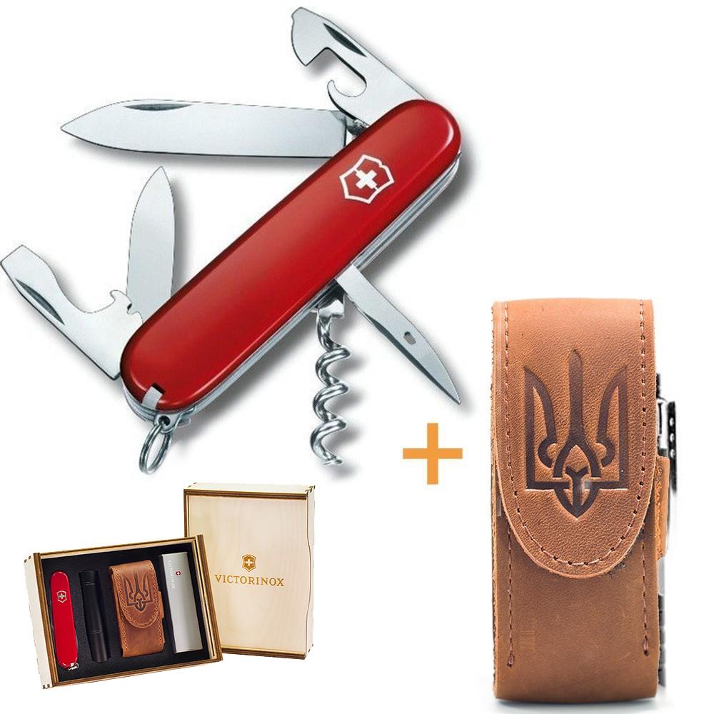 Комплект Victorinox нож Spartan Red 1.3603/чехол для ножа универсальный на липучке/фонарь - фото 2