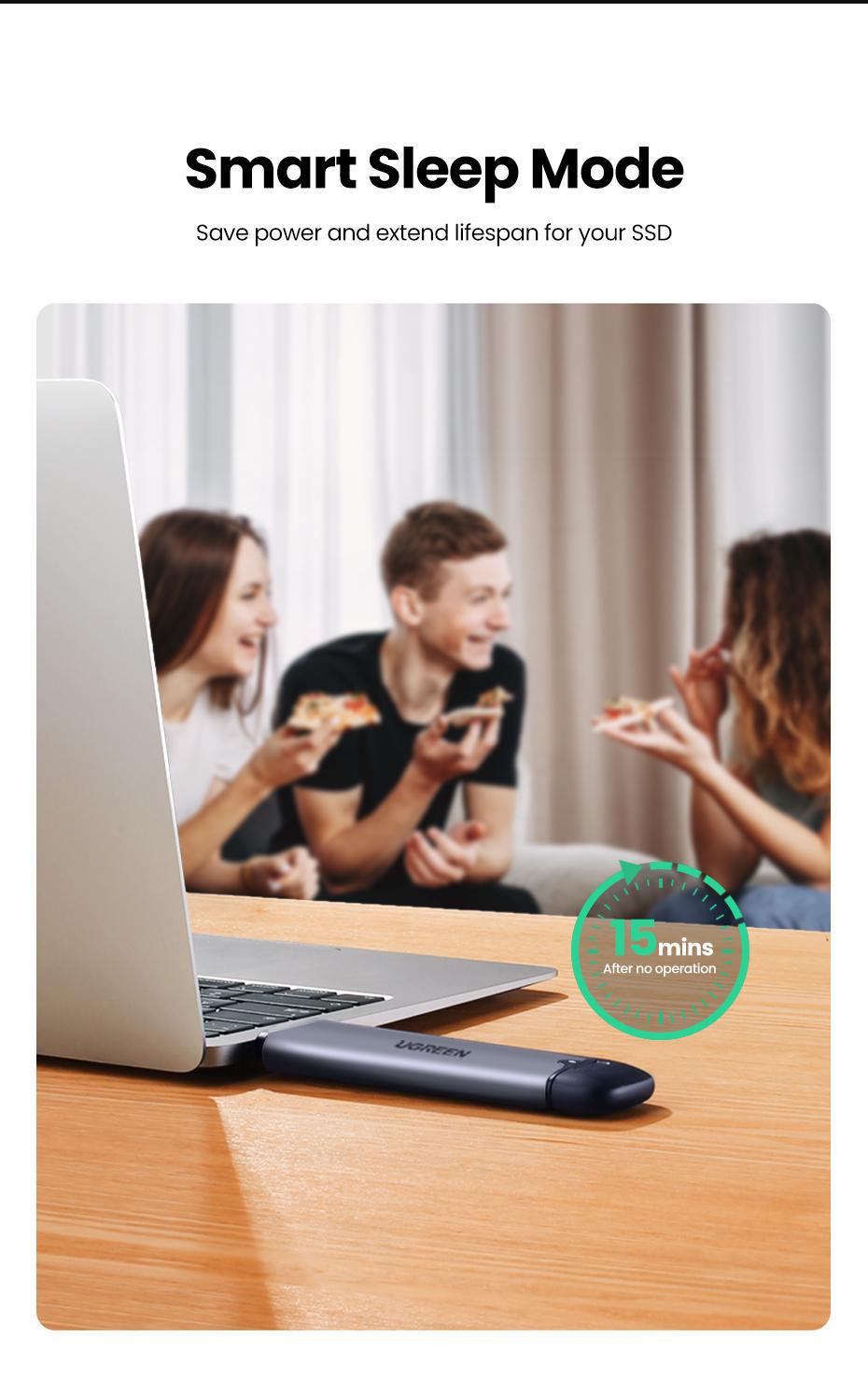 Корпус UGREEN для M.2 NVME SSD PCI-e дисков 10 Гбит/с Type-C/USB Порты M и B&M 2242/2280 Серый (70532) - фото 15 Корпус UGREEN для M.2 NVME SSD PCI-e дисков 10 Гбит/с Type-C/USB Порты M и B&M 2242/2280 Серый (70532) - фото 15