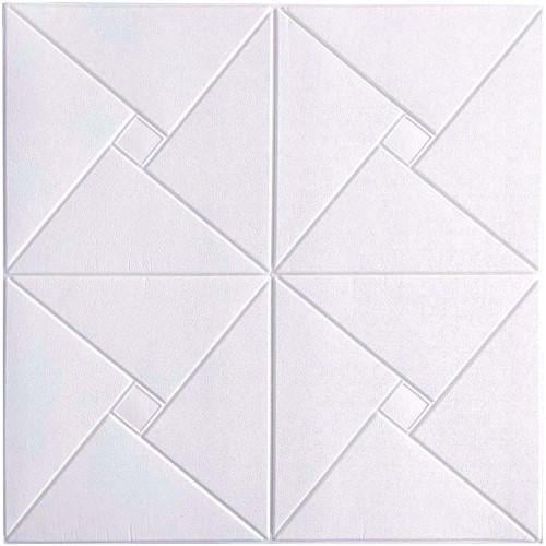 Панель самоклеюча 3D ромб 700x700x6 мм Білий (10173)