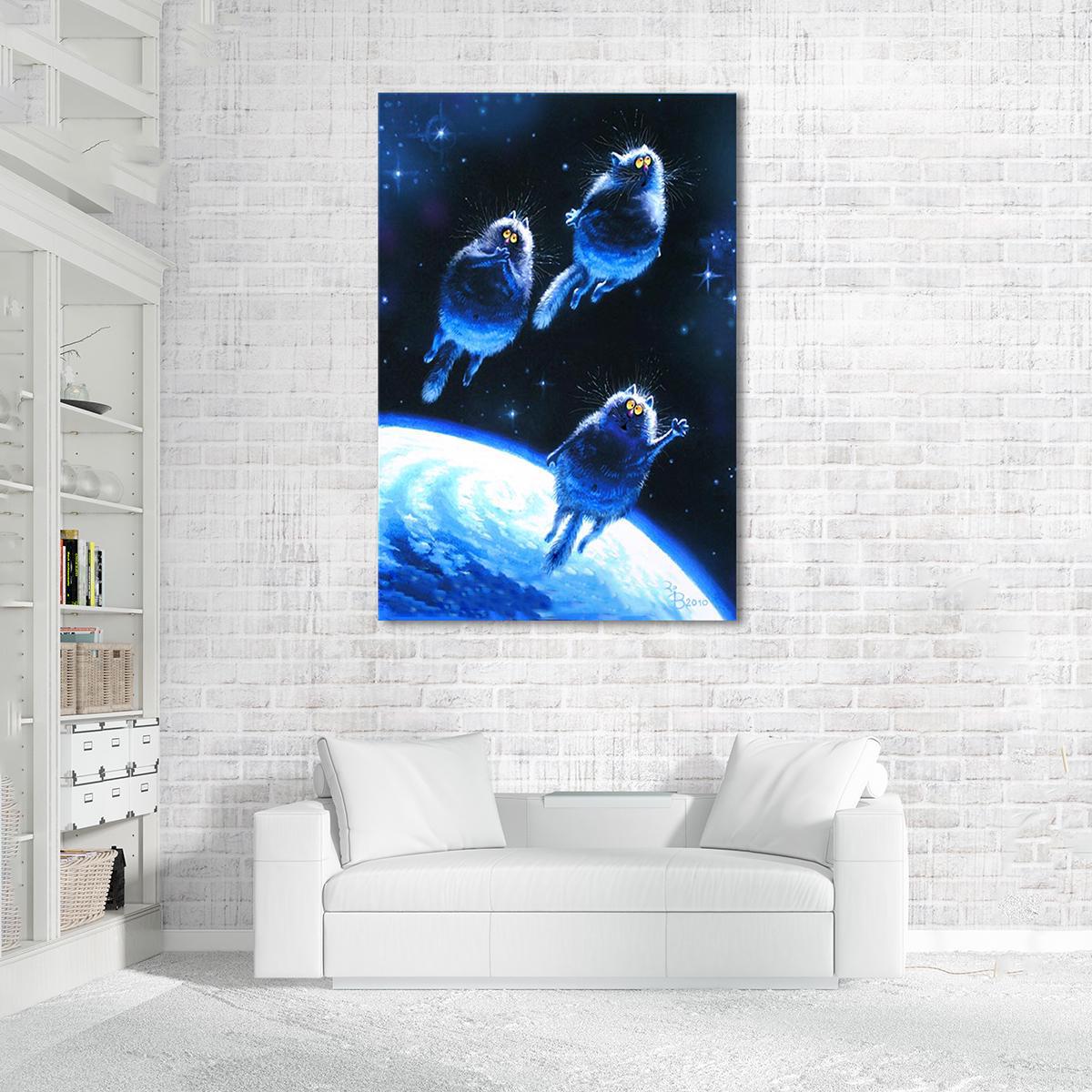 Модульная картина Коты в космосе 1 модуль 40х60 см Модульная картина Коты в космосе 1 модуль 40х60 см