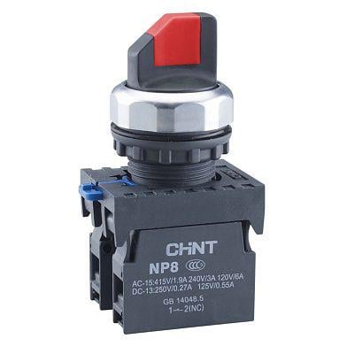 Перемикач I-O CHINT NP8-11X/214 1NO+1NC 22 мм 2 положення IP65 Червоний (667133)