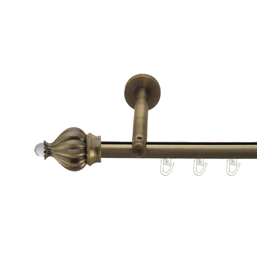 Карниз металлический Orvit Таджа-Кристалл однорядный цилиндр/профиль 16 см профильная труба Антик 19 мм 160 см (7218067)