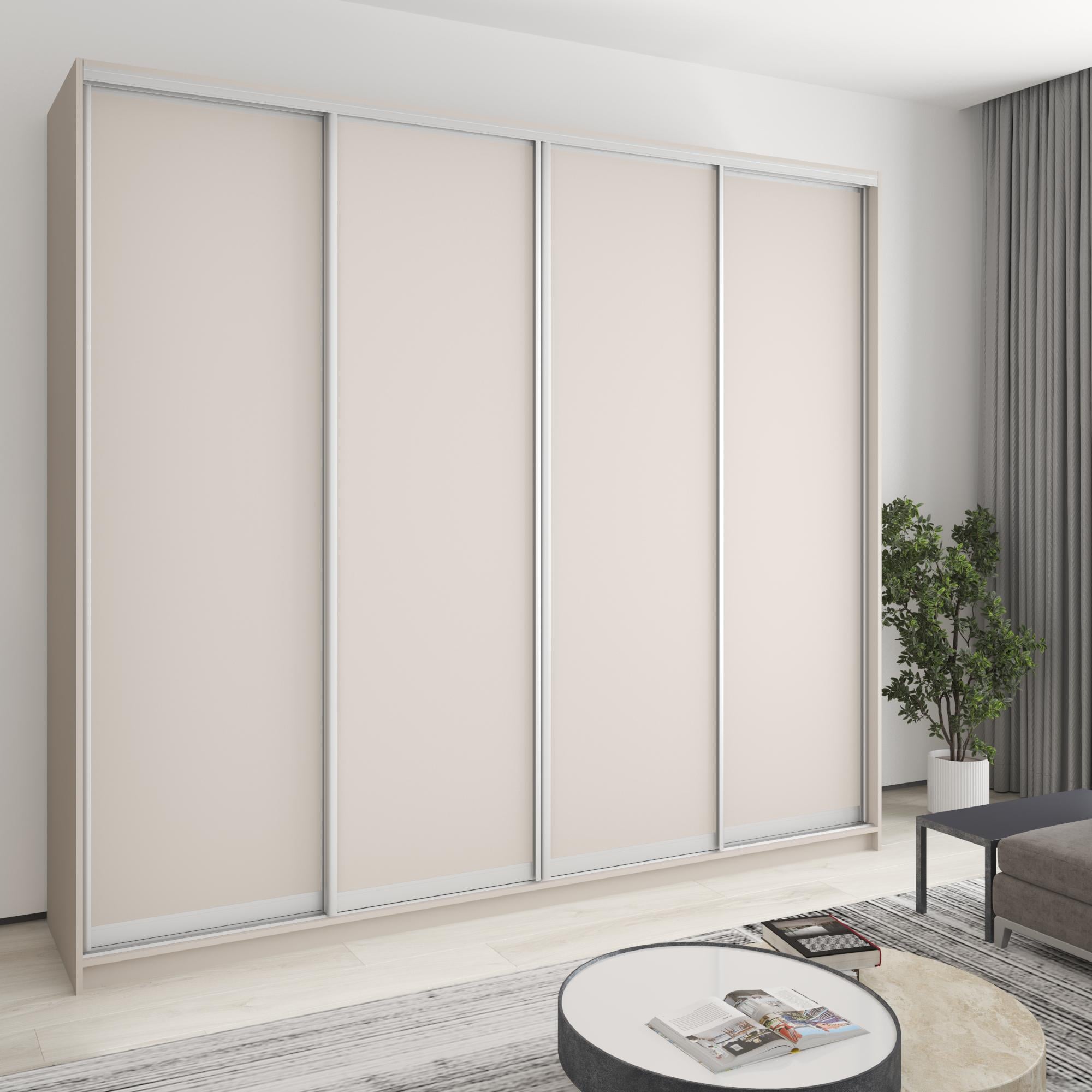 Шкаф-купе четырехдверный MebelStar Комбо AL 4 ДСП 270x60x240 см Кашемир (MBS-13288) Шкаф-купе четырехдверный MebelStar Комбо AL 4 ДСП 270x60x240 см Кашемир (MBS-13288)