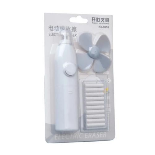 Ластик электрический с 10 сменными стержнями и вентилятором Белый с серым (2362703691)