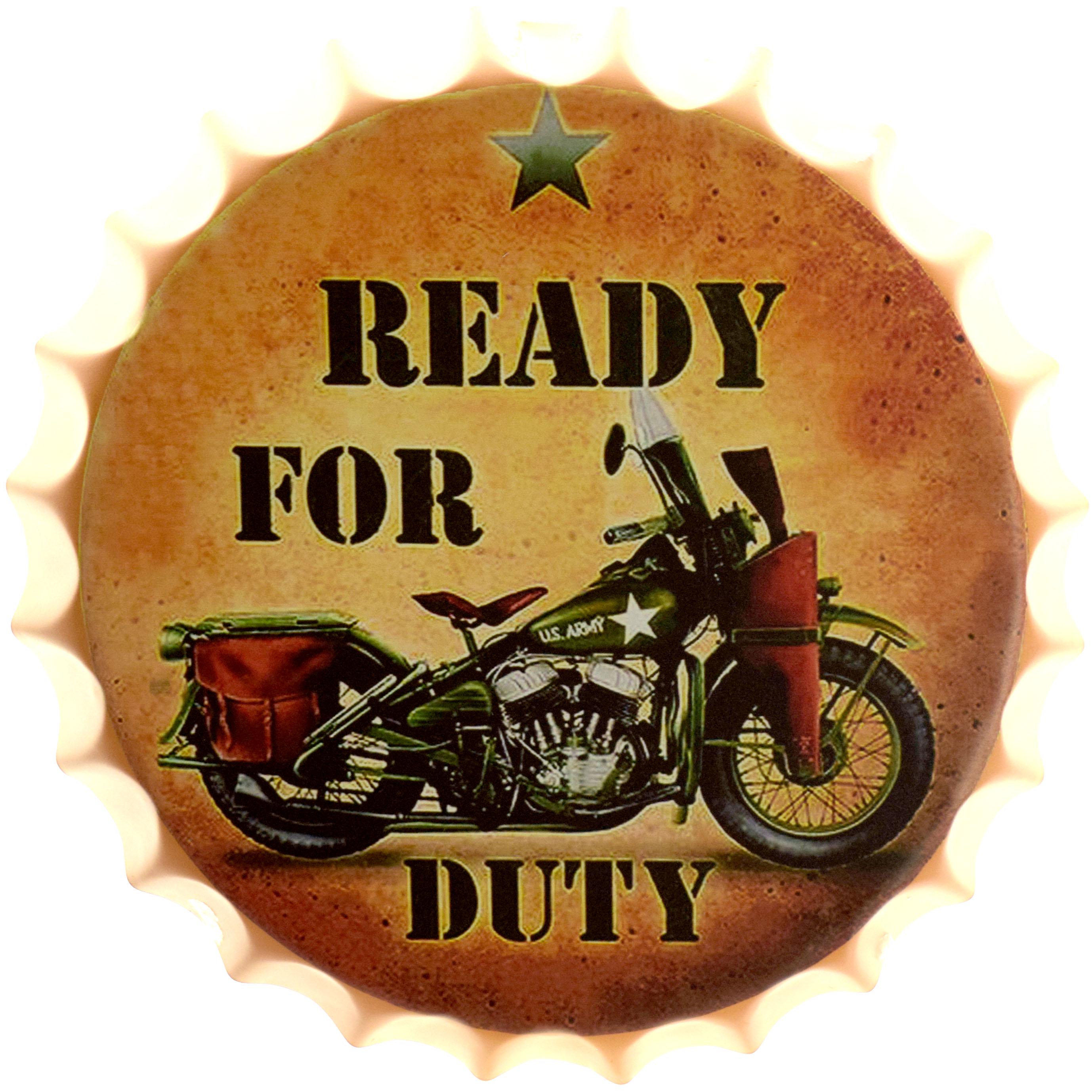 Табличка металева Готовий До Роботи/Ready For Duty US Army кришка 35 см