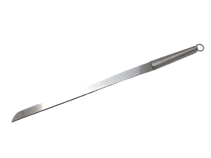 Кухонний ніж для нарізки хліба зубчастий нержавіюча сталь з дрібною пилкою L 43,5 см лезо 30,5 см