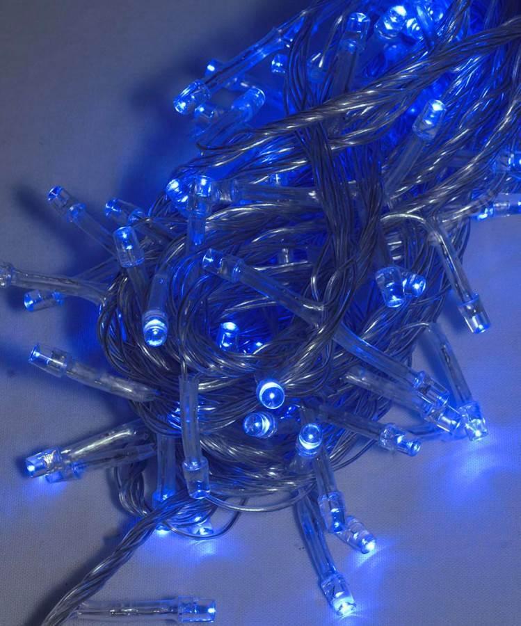 Гирлянда светодиодная UKC 160 LED 5 мм 8,5 м с прозрачным проводом Синий (3-6-CN8607)