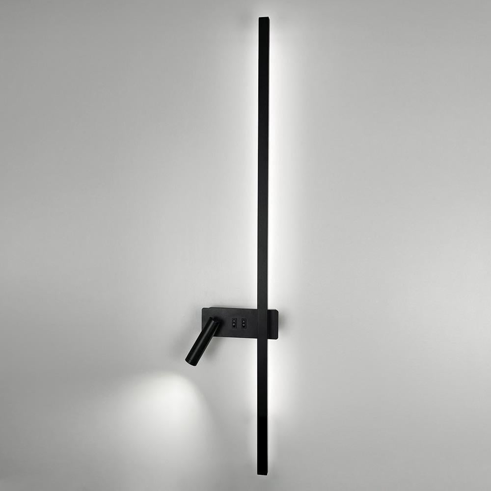 Светильник настенный светодиодный Lighthouse LNF-17518/2 L BK 22W/4W спот слева с 2-мя выключателями 100 см Черный