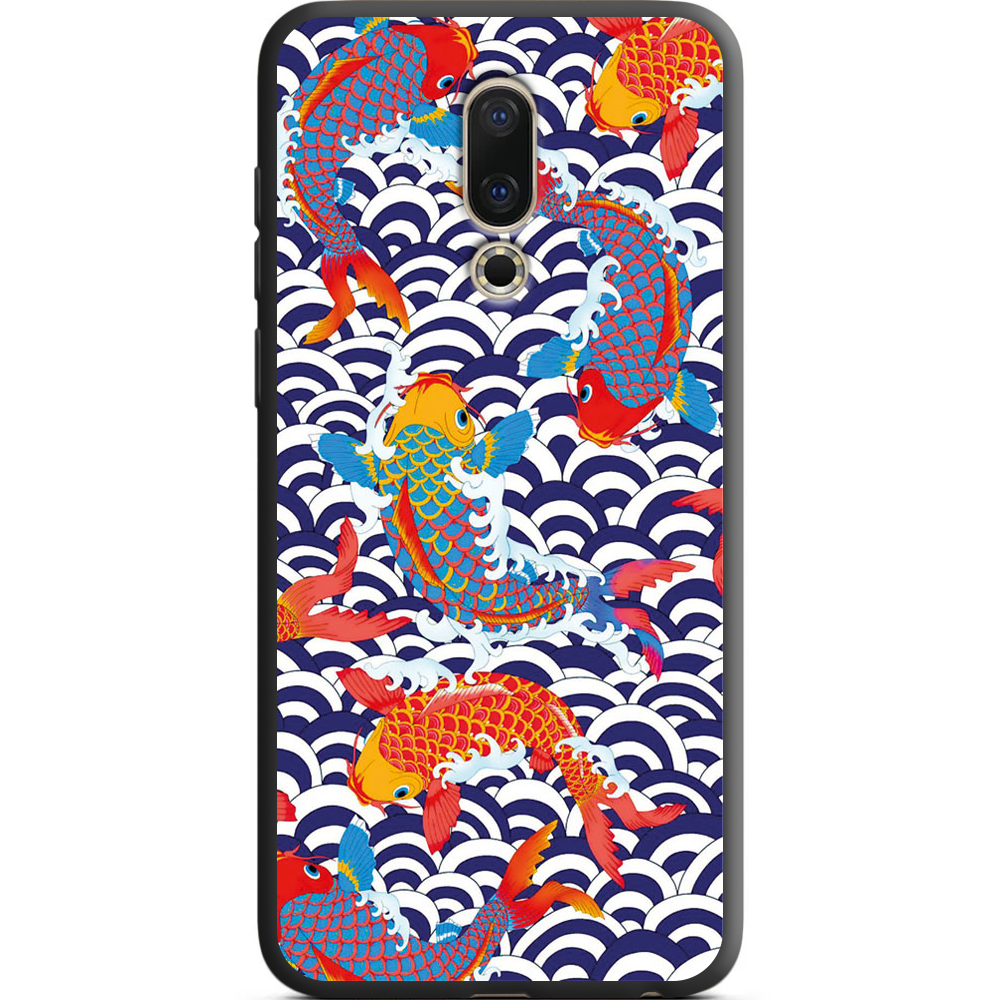 Чехол BoxFace Meizu 16 / 16X Koi Fish Черный силикон (35176-up2477-38941)