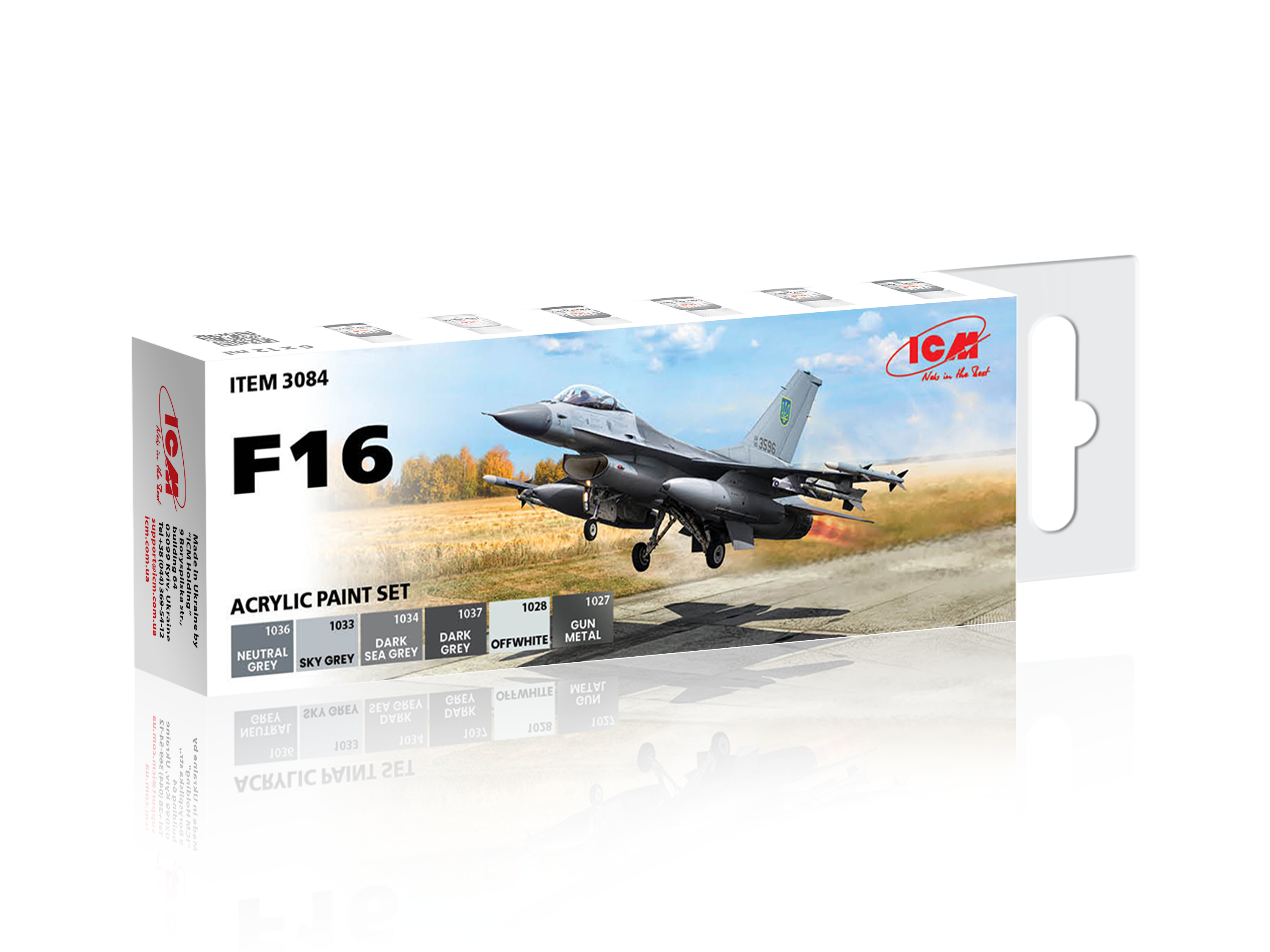 Набор акриловых красок ICM для F16 (3084)