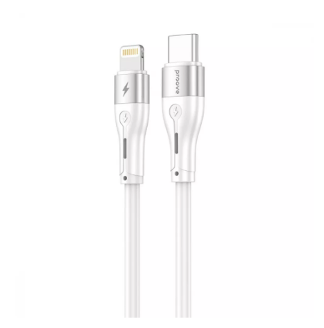 Кабель Proove Soft Silicone Type-C to Lightning 2,4 A 27 W 1 м White (CCSO27002102)