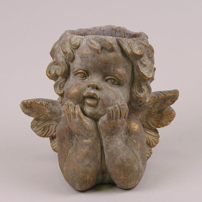 Кашпо Ангел из цемента (34310)