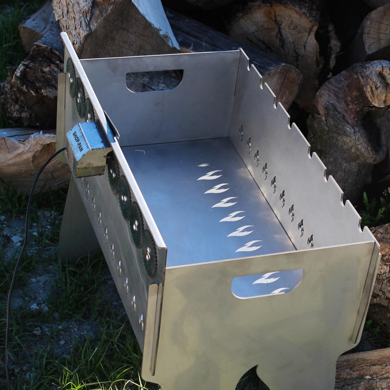 Мангал автоматичний з нержавіючої сталі на 8 шампурів з гравіюванням (10846065) - фото 4