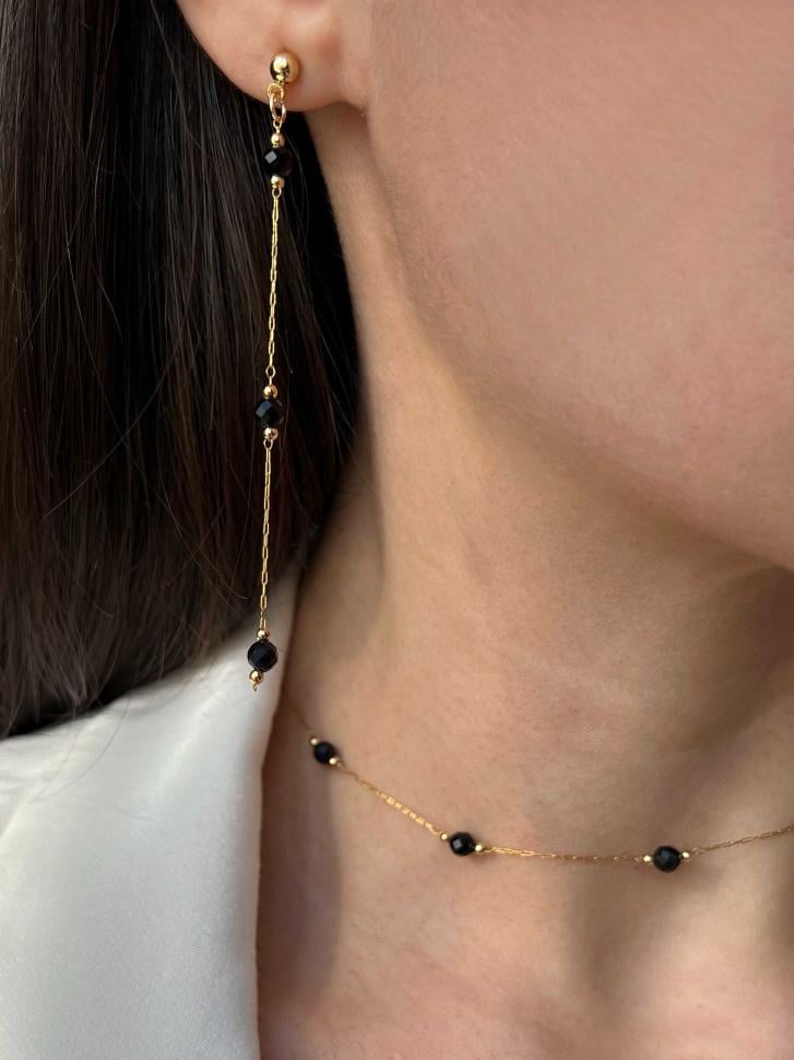 Серьги с натуральным агатом (5659)