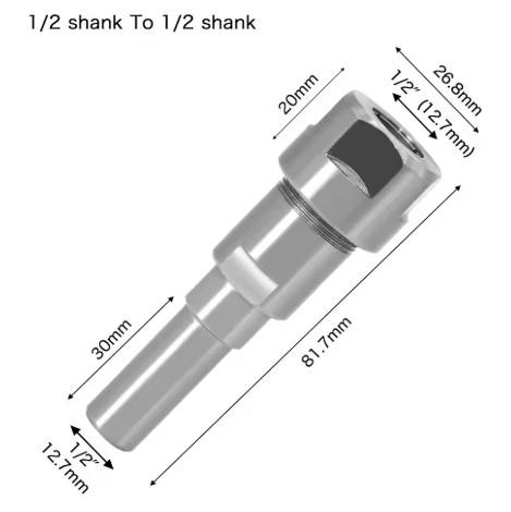 Перехідник-подовжувач JGZUI для фрези по дереву хвостовик 12,7 мм на 12,7 мм (F515-17) - фото 2 Перехідник-подовжувач JGZUI для фрези по дереву хвостовик 12,7 мм на 12,7 мм (F515-17) - фото 2