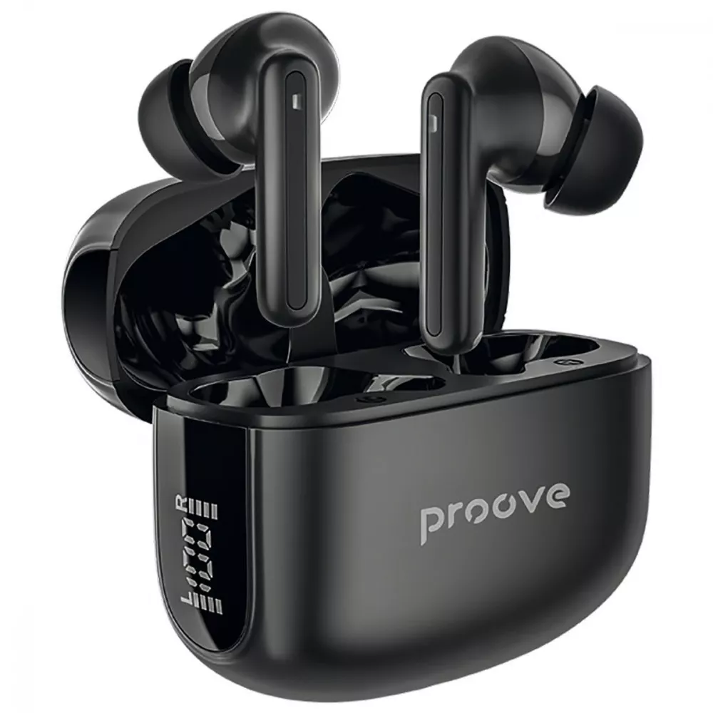 Наушники беспроводные Proove Tempo TWS APP Bluetooth 5.4 ANC кейс 300 мАч Black (TWTM0001AP01)
