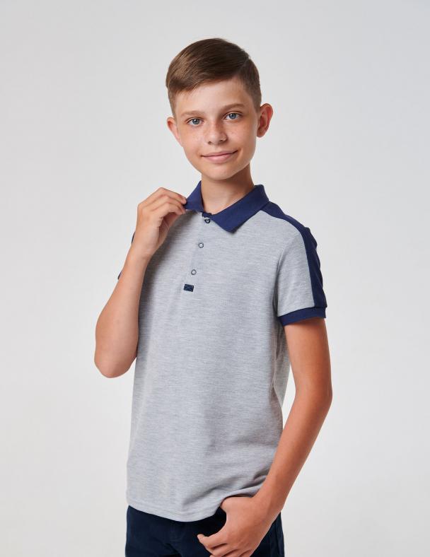 Футболка-поло для мальчика Smil Лакоста Серый меланж 128 см 100 cotton (114883) - фото 2 Футболка-поло для мальчика Smil Лакоста Серый меланж 128 см 100 cotton (114883) - фото 2
