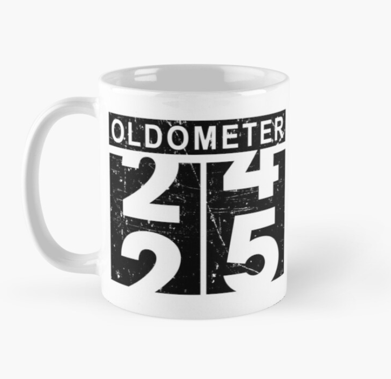 Чашка керамическая с принтом "Oldometer" 25 День рождения 330 мл Белый (ПН118Ч)