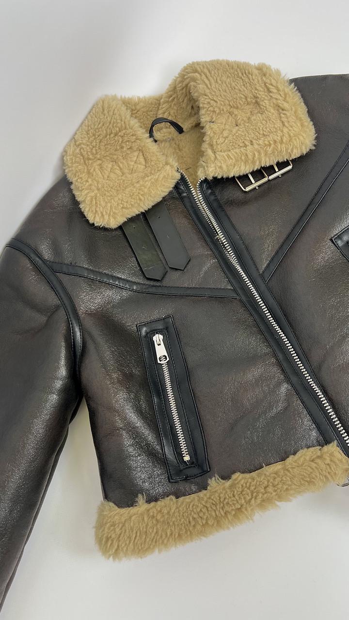 Дублянка жіноча Бренд #F2407-01 S Коричневий (23918475) - фото 4 Дублянка жіноча Бренд #F2407-01 S Коричневий (23918475) - фото 4