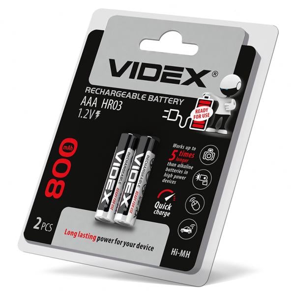 Акумулятори Videx HR03/AAA 800mAh 2 шт.
