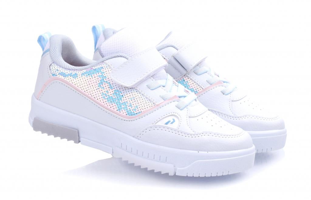 Кроссовки для девочек 1835 р. 33 Бело-серебристый