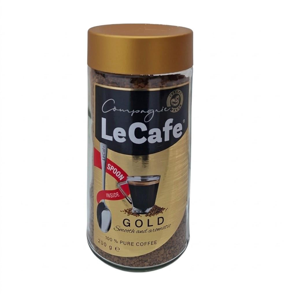 Кава розчинна Le Cafe Gold, 200 г, скляна банка + ложка в подарунок