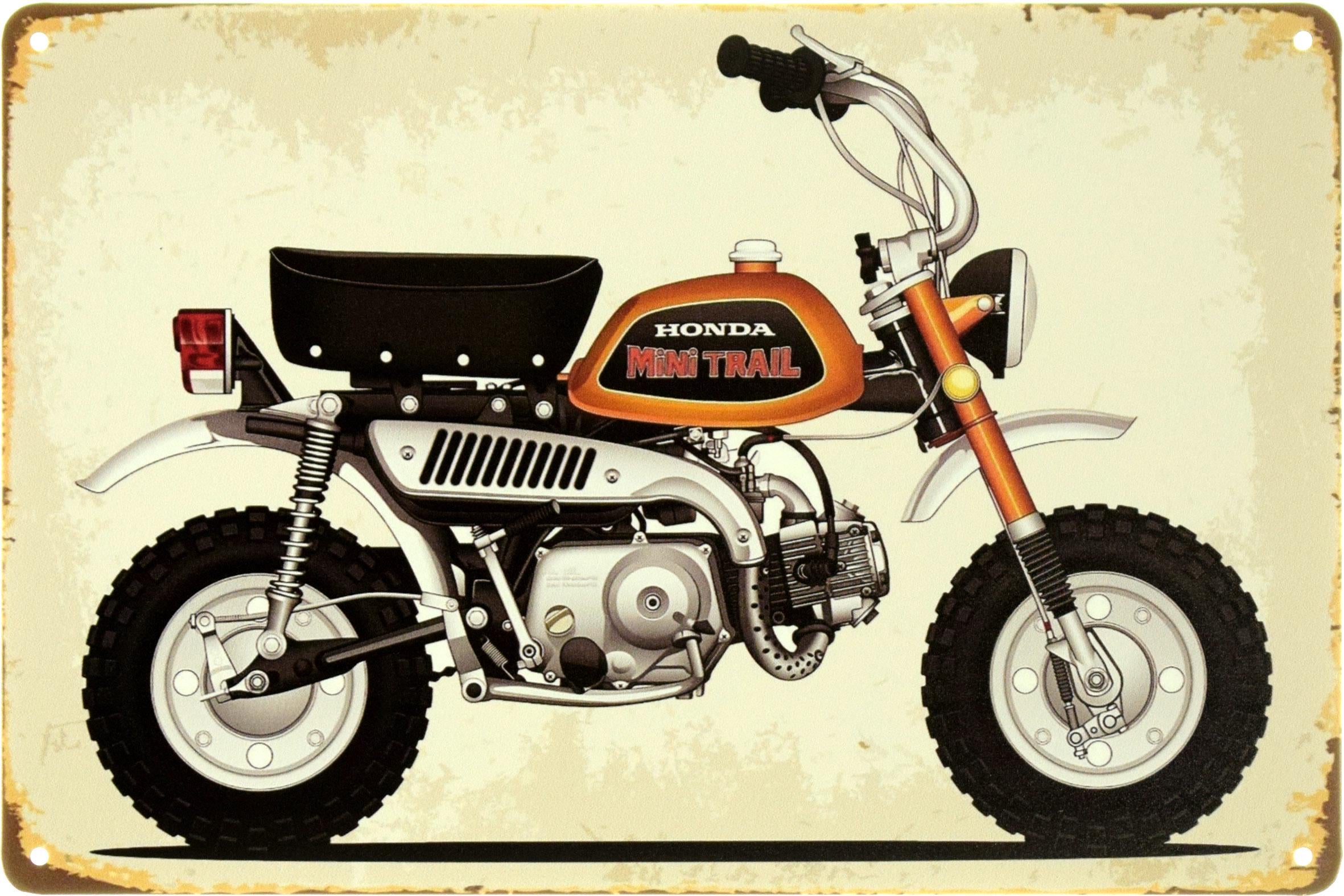 Табличка металлическая "Honda Z50 Mini Trail Bike" 20x30 см (ms-104076)