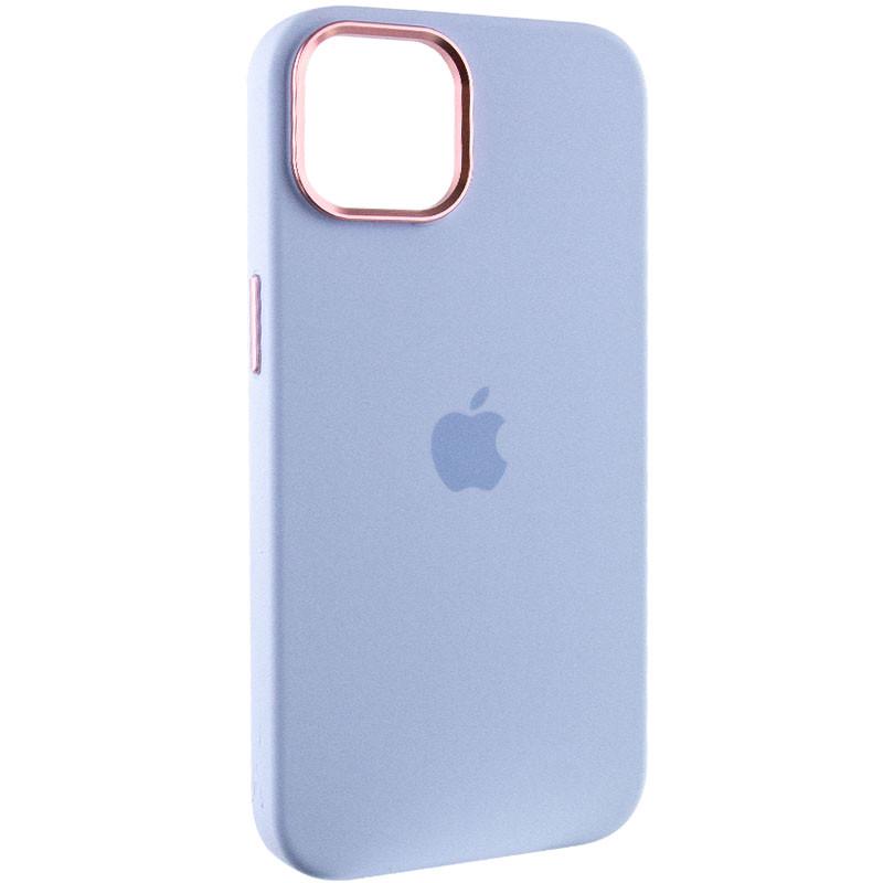 Противоударный чехол Silicone Case Metal Buttons (AA) для Apple iPhone 12 Pro Max (6.7") Голубой / Cloud Blue