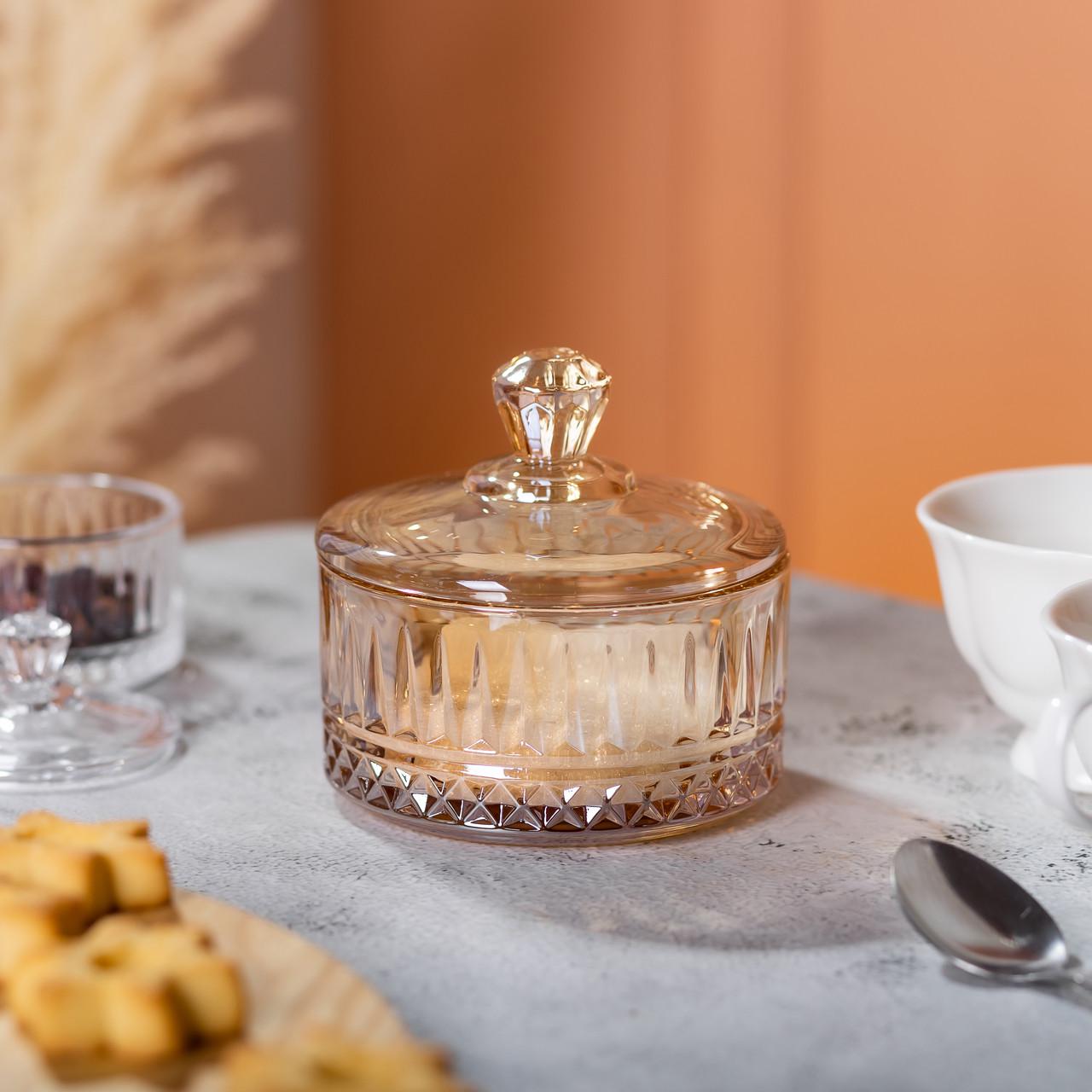Конфетница с крышкой стеклянная 10 см (6021) - фото 5 Конфетница с крышкой стеклянная 10 см (6021) - фото 5