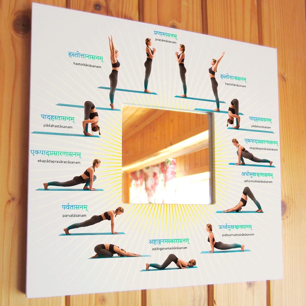 Зеркало декоративное Позы Йоги 260х260 мм (M03768)