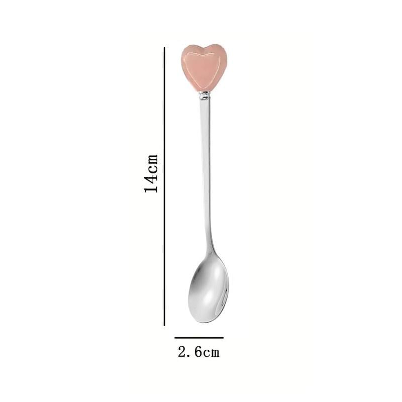 Ложка десертная с сердцем из нержавеющей стали 1 шт. Серебристый с розовым (2690245780) - фото 10 Ложка десертная с сердцем из нержавеющей стали 1 шт. Серебристый с розовым (2690245780) - фото 10