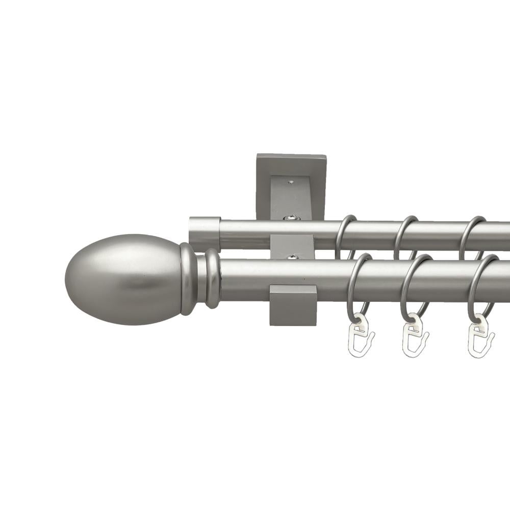 Карниз Orvit Белуно металевий дворядний техно гладка труба кільце металеве 25/19 мм 300 см Сатин (00-00026356)
