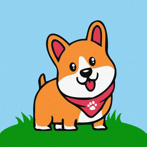 Картина по номерам Идейка Счастливый корги 18х18 см (Id-KHO6228)
