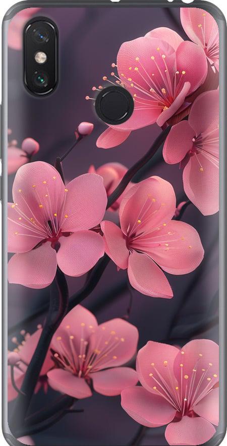 Чехол на Xiaomi Mi Max 3 Пурпурная сакура (6075t-1534-42517) Чехол на Xiaomi Mi Max 3 Пурпурная сакура (6075t-1534-42517)