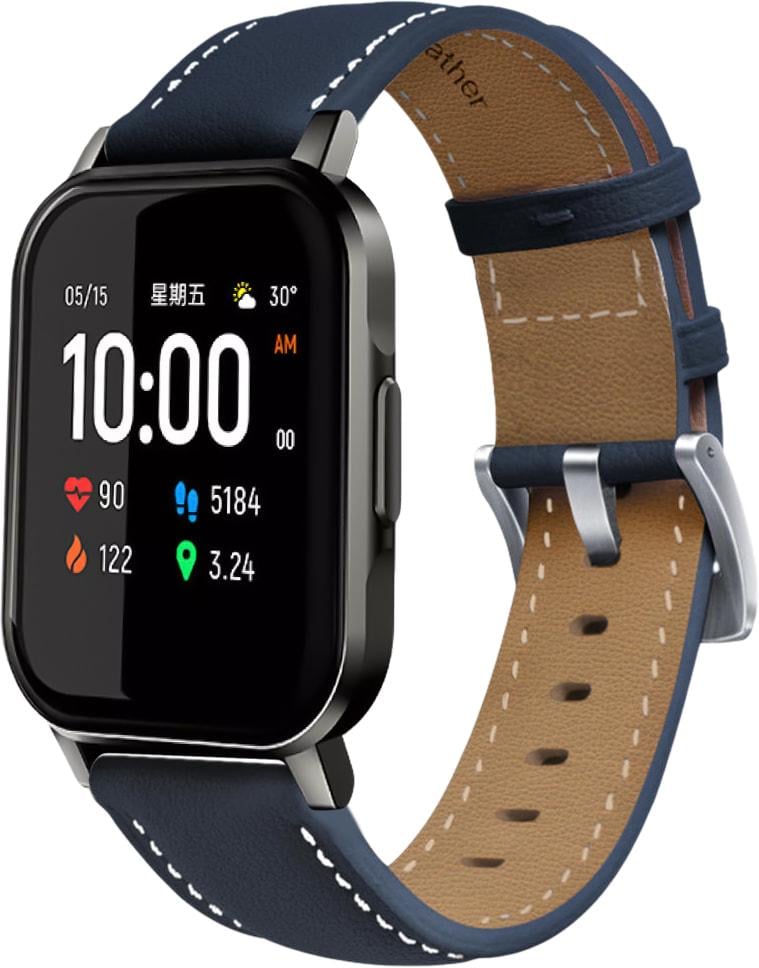 Ремешок кожаный Folsa для Haylou Smart Watch 2 LS02 Dark Blue (31533-5D)