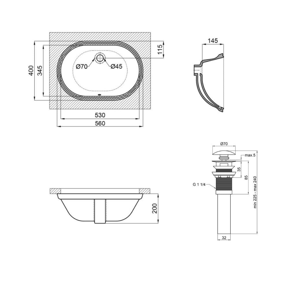 Умывальник врезной Q-tap Stork QT15116030WN47294 560x400x200 мм Белый (235881) - фото 7 Умывальник врезной Q-tap Stork QT15116030WN47294 560x400x200 мм Белый (235881) - фото 7
