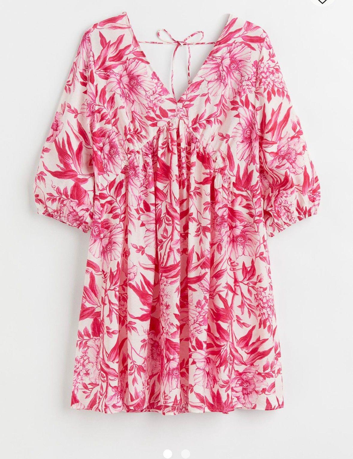 Сукня H&M Квіти XS Біло-рожевий (X12051079432)