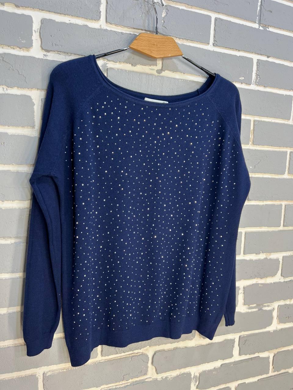 Джемпер женский ACCORDDREAM 9067 тонкий свитер россыпь камней OS Темно-синий (1213) - фото 8 Джемпер женский ACCORDDREAM 9067 тонкий свитер россыпь камней OS Темно-синий (1213) - фото 8
