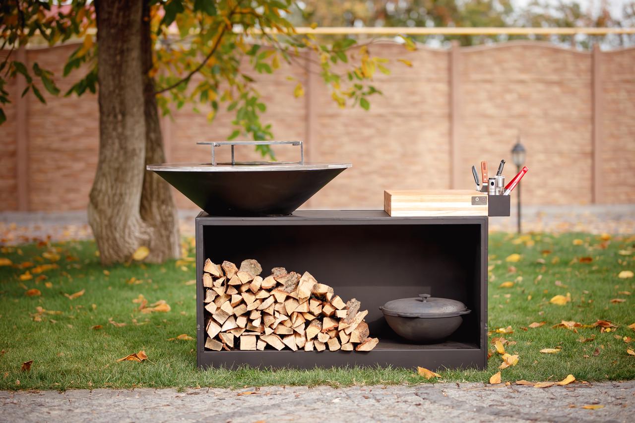 Гриль-мангал барбекю з великою відкритою тумбою Smoke House Holla Grill Black Wide (600002) - фото 6